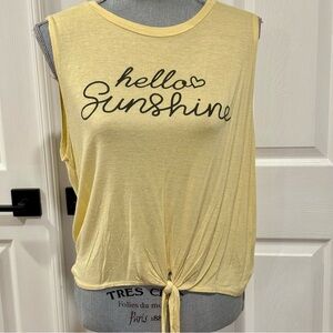 Dirtee Laundry Women’s Yellow HELLO SUNSHINE Create Your Own Sunshine Top LARGE